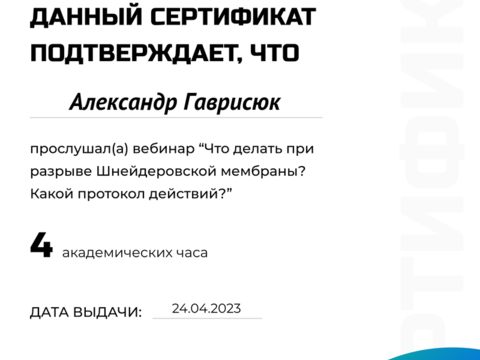 Сертификат врача «Гаврисюк Александр Эдуардович» - 210.png